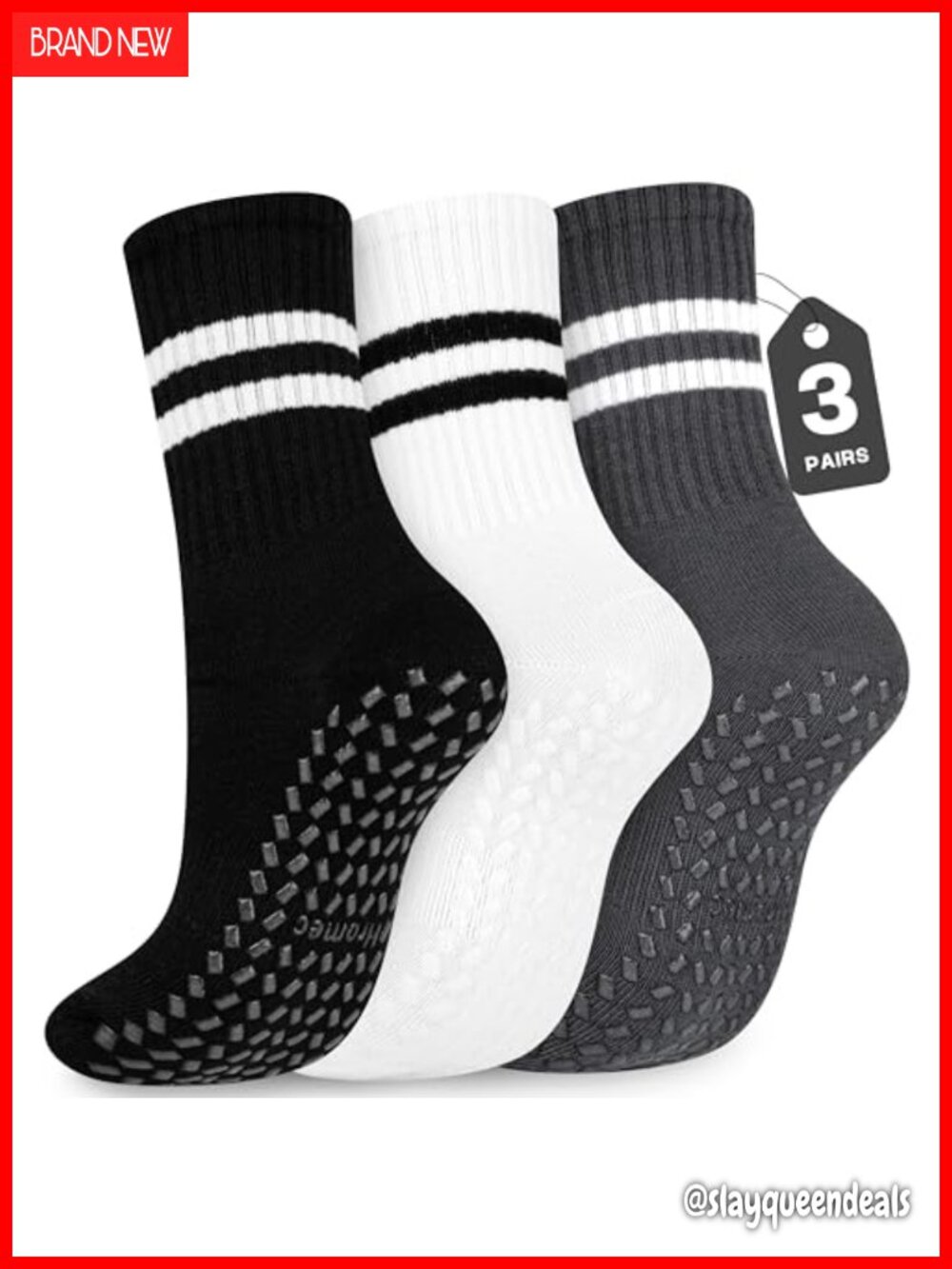 Pilates Socks with Grips Cotton Non Slip Yoga Barre Hospital Socks